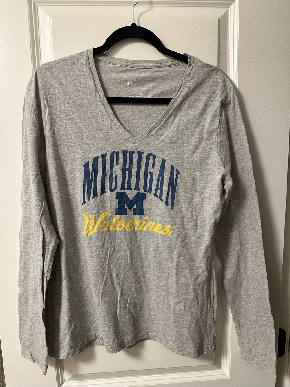 Fanatics Gray Michigan Wolverines Long Sleeve V-Neck Tee